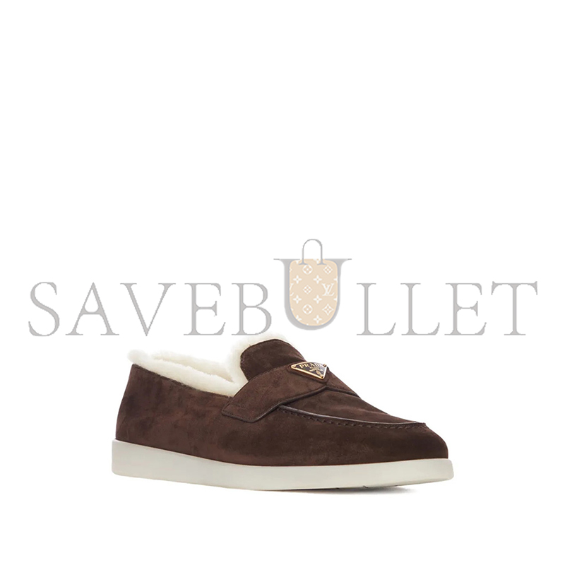 PRADA SUEDE AND WOOL LOAFERS  PRADA SUEDE AND WOOL LOAFERS